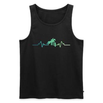 Dressur-Herzschlag-Springen reiten - Männer Premium Bio Tank Top - Schwarz - Vorne - AI Model Male 178 light (178cm)