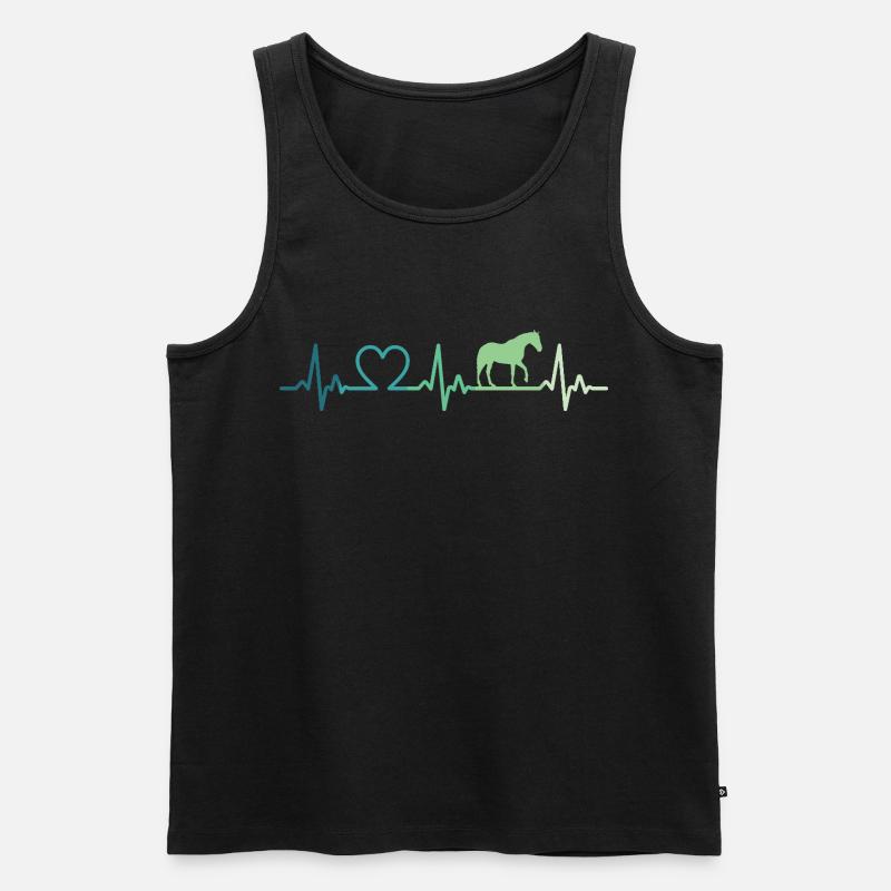 Mein Pferd, Herzschlag, Pferde, - Männer Premium Bio Tank Top - Schwarz