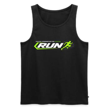 Neon Run Logo Sprint Look - Men's Premium Organic Tank Top - black - Front - Michal (187cm)