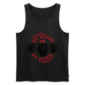 body building - Men's Premium Organic Tank Top - black - Front - AI Model Male 178 light (178cm)