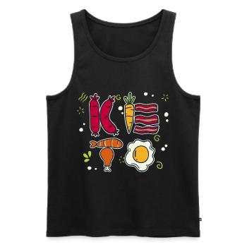 Keto Diet - Männer Premium Bio Tank Top - Schwarz - Vorne - AI Model Male 178 light (178cm)