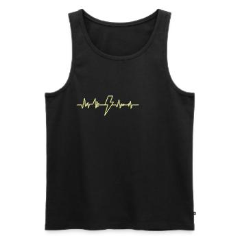 Heartbeat electrician electrical engineering lightning - Men's Premium Organic Tank Top - black - Front - Michal (187cm)
