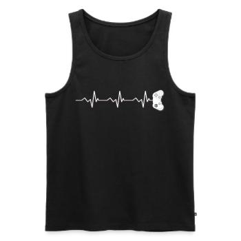 Gamer Puls - Männer Premium Bio Tank Top - Schwarz - Vorne - Michal (187cm)