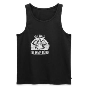 Förster Holzfäller Waldarbeiter Spruch - Männer Premium Bio Tank Top - Schwarz - Vorne - AI Model Male 178 light (178cm)