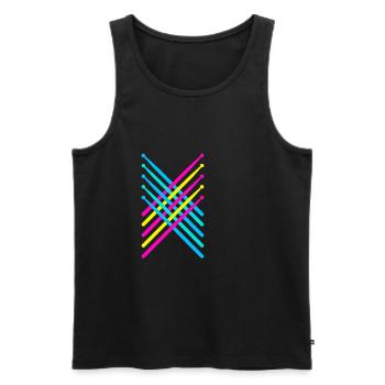 Drum sticks drums drums 80s - Men's Premium Organic Tank Top - black - Front - Michal (187cm)