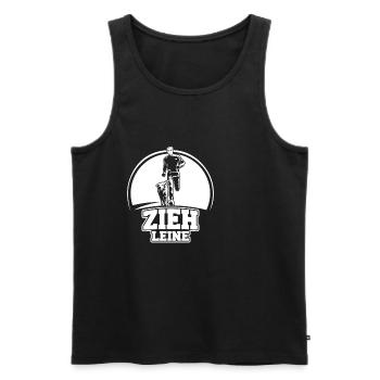 Zieh Leine Canicross Hundesport Zughundesport - Männer Premium Bio Tank Top - Schwarz - Vorne - Michal (187cm)