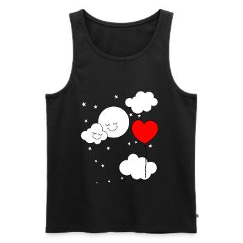 Fantaisie enfants ciel ballon coeur bébé - Débardeur bio Premium Homme - noir - Devant - Michal (187cm)