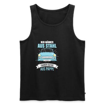 DDR Auto Osten Ossi Ostberlin Ostalgie Ostdeutsch - Männer Premium Bio Tank Top - Schwarz - Vorne - AI Model Male 178 light (178cm)