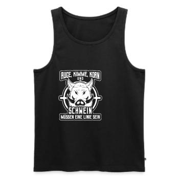 Jagen Jäger - Männer Premium Bio Tank Top - Schwarz - Vorne - Michal (187cm)