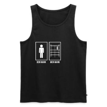 Ehefrau Gerüstbauer - Männer Premium Bio Tank Top - Schwarz - Vorne - Michal (187cm)