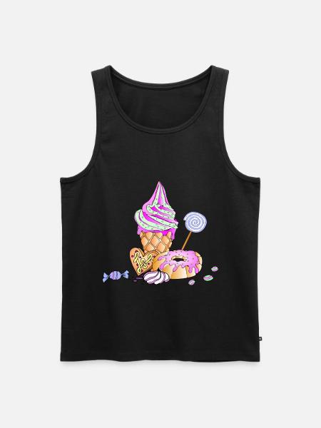 Ice cream sundae slik konfekture sukker slik - Herre Premium økologisk tanktop - sort