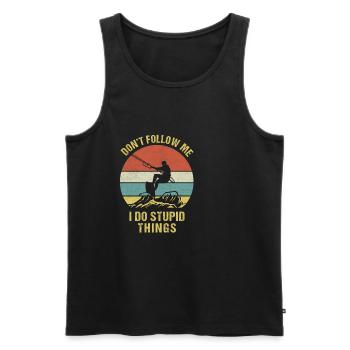 Kitesurf disant pour un kitesurfer - Débardeur bio Premium Homme - noir - Devant - Michal (187cm)