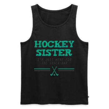Hockey Sister Field Hockey Cadeau Jeu de hockey sur gazon - Débardeur bio Premium Homme - noir - Devant - AI Model Male 178 light (178cm)