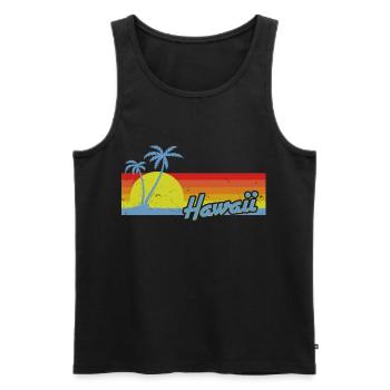 Hawaii Sunrise Vintage - Men's Premium Organic Tank Top - black - Front - AI Model Male 178 light (178cm)