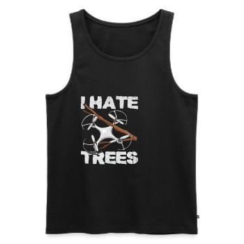 Drone Flying Design for a Quadcopter Pilot - Men's Premium Organic Tank Top - black - Front - AI Model Male 178 light (178cm)