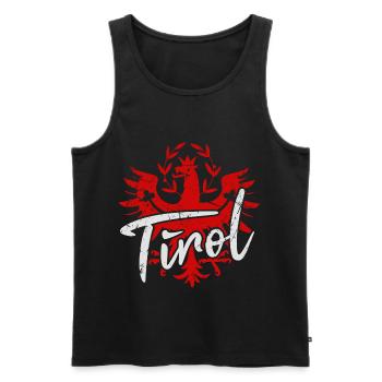 Tirol Bekleidung Tiroler Adler Wappen - Männer Premium Bio Tank Top - Schwarz - Vorne - Michal (187cm)