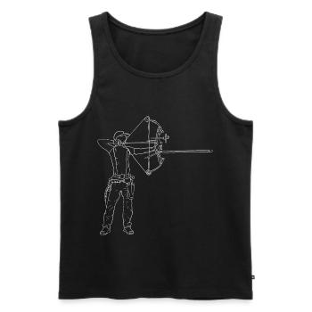 Bogenschütze - Männer Premium Bio Tank Top - Schwarz - Vorne - Michal (187cm)