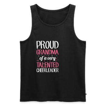 Cheerleading saying for your cheerleading grandma - Men's Premium Organic Tank Top - black - Front - Michal (187cm)