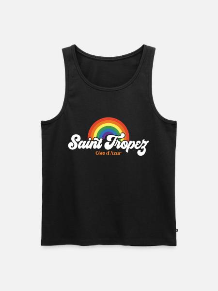 Saint Tropez Rainbow France - Men's Premium Organic Tank Top - black
