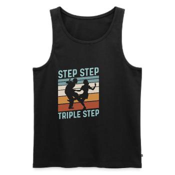 Step Step Triple Step Zitat für einen Lindy Hop - Männer Premium Bio Tank Top - Schwarz - Vorne - AI Model Male 178 light (178cm)