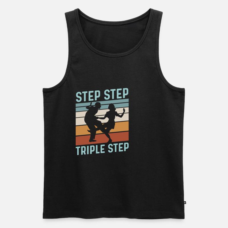 Step Step Triple Step Zitat für einen Lindy Hop - Männer Premium Bio Tank Top - Schwarz
