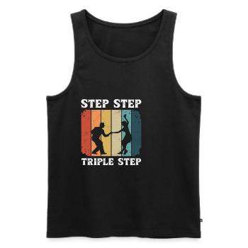 Step Step Triple Step Zitat für Ihren Lindy Hop - Männer Premium Bio Tank Top - Schwarz - Vorne - AI Model Male 178 light (178cm)