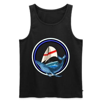 Poisson mammifère marin Baleine Poisson Yacht Bateau Maritime - Débardeur bio Premium Homme - noir - Devant - Michal (187cm)