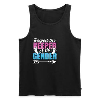 Gender Reveal Zitat für einen Hüter des - Männer Premium Bio Tank Top - Schwarz - Vorne - Michal (187cm)