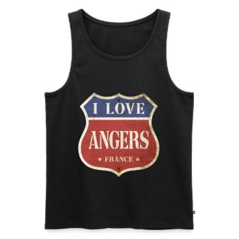 Angers Frankreich Stadt I Love Vintage Retro - Männer Premium Bio Tank Top - Schwarz - Vorne - AI Model Male 178 light (178cm)