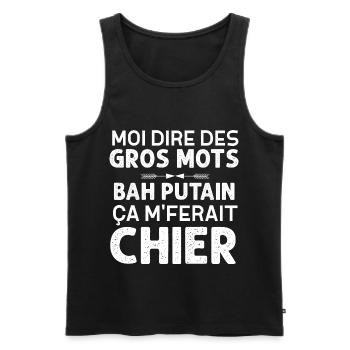 Gros Mots Humour Collègue - Débardeur bio Premium Homme - noir - Devant - Michal (187cm)