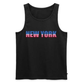 NEW YORK Flag - Men's Premium Organic Tank Top - black - Front - Michal (187cm)