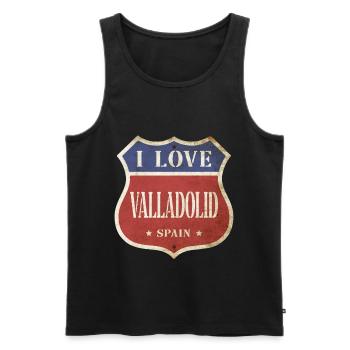Valladolid Espagne Ville J’aime Vintage Rétro - Débardeur bio Premium Homme - noir - Devant - AI Model Male 178 light (178cm)