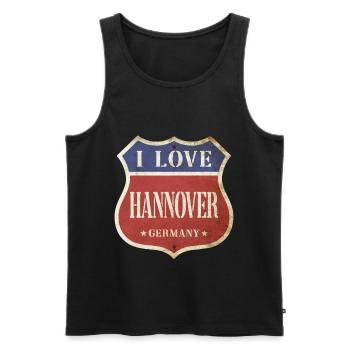 Hanovre Allemagne Ville J’aime Vintage Rétro - Débardeur bio Premium Homme - noir - Devant - Michal (187cm)