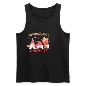 Naughty and I gnome it funny Christmas plaid - Men's Premium Organic Tank Top - black - Front - Michal (187cm)