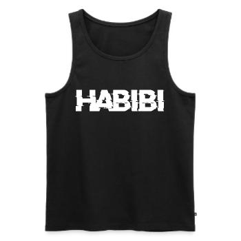 Habibi Schriftzug - Männer Premium Bio Tank Top - Schwarz - Vorne - AI Model Male 178 light (178cm)