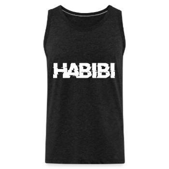 Habibi Schriftzug - Männer Premium Bio Tank Top - Anthrazit - Vorne - Alexander (188cm)