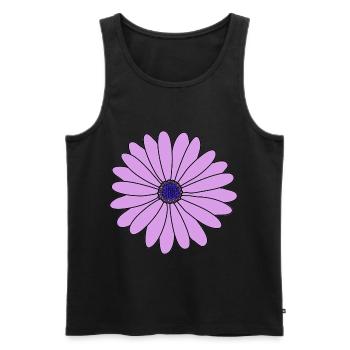 Fleur Violet Marguerite - Débardeur bio Premium Homme - noir - Devant - AI Model Male 178 light (178cm)