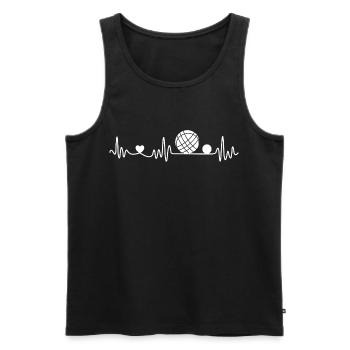Bocce and Petanque Heartbeat Graphic - Men's Premium Organic Tank Top - black - Front - AI Model Male 178 light (178cm)
