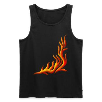 Flamme / T-shirt, Motiv 1, Feuer, DD, - Männer Premium Bio Tank Top - Schwarz - Vorne - AI Model Male 178 light (178cm)