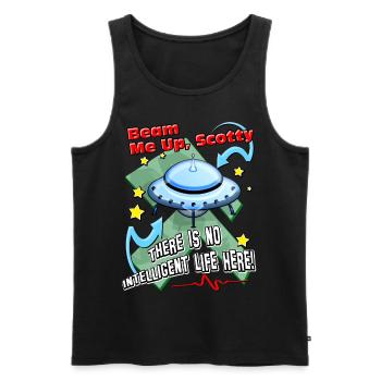 scotty beam me up - alien ufo spaceship sci-fi - Men's Premium Organic Tank Top - black - Front - AI Model Male 178 light (178cm)