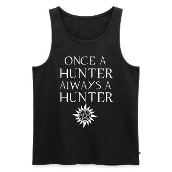 HUNTER, GESCHENK - Männer Premium Bio Tank Top - Schwarz - Vorne - Michal (187cm)