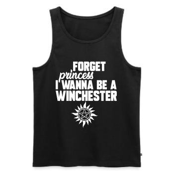 FORGET PRINCESS, GESCHENK - Männer Premium Bio Tank Top - Schwarz - Vorne - Michal (187cm)