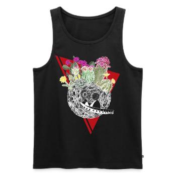 Planète de cactus en couleur - Débardeur bio Premium Homme - noir - Devant - AI Model Male 178 light (178cm)
