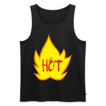 Hot Shirt ● züngelndes Feuer ● Geschenk - Männer Premium Bio Tank Top - Schwarz - Vorne - AI Model Male 178 light (178cm)