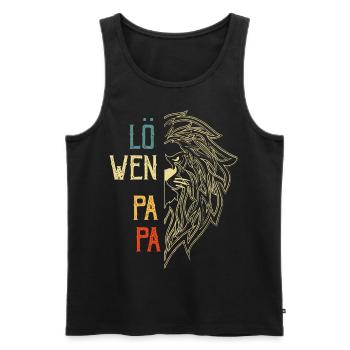 löwen Papa Vatertagsgeschenk Vatertag - Männer Premium Bio Tank Top - Schwarz - Vorne - Michal (187cm)