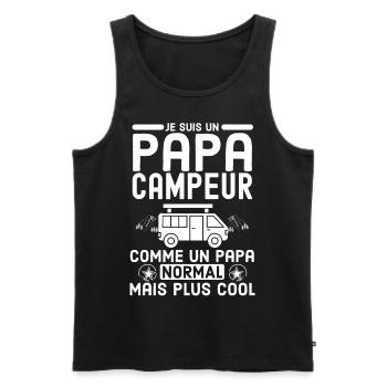 papa campeur 1 - Débardeur bio Premium Homme - noir - Devant - Michal (187cm)