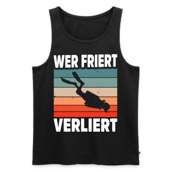 Tauchen Schorcheln Taucher Apnoe Scuba Tauchen - Männer Premium Bio Tank Top - Schwarz - Vorne - AI Model Male 178 light (178cm)