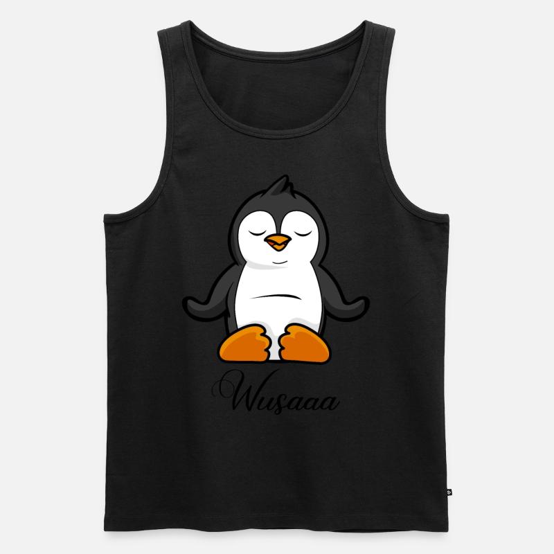 Auszeit Durchatmen Wusaaa Pinguin - Männer Premium Bio Tank Top - undefined