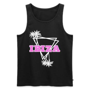 Ibiza Sommer Sonne Strand Meer Palmen Urlaub - Männer Premium Bio Tank Top - Schwarz - Vorne - Michal (187cm)