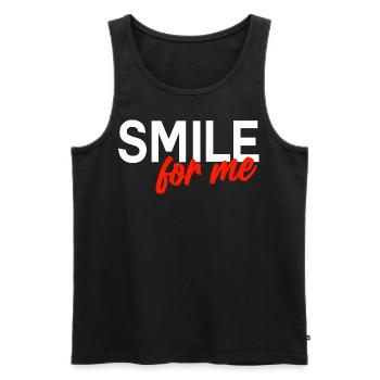 Smile for me - Show me a smile - Men's Premium Organic Tank Top - black - Front - AI Model Male 178 light (178cm)